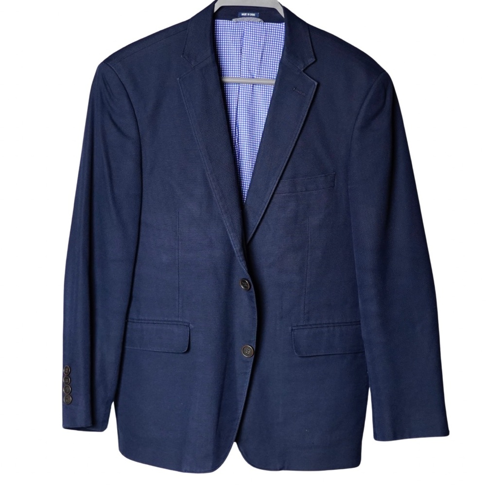 Crown and Ivy 38S Navy Plain Blazer
Regular Fit Motion Flex